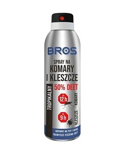 BROS SPRAY na komary i kleszcze 90ml 50% DEET