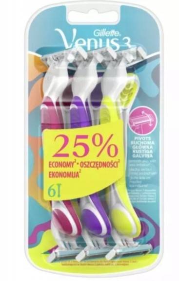 VENUS3 Masz Mcolor 6szt BlisterMASZYNKA JEDNORAZOW