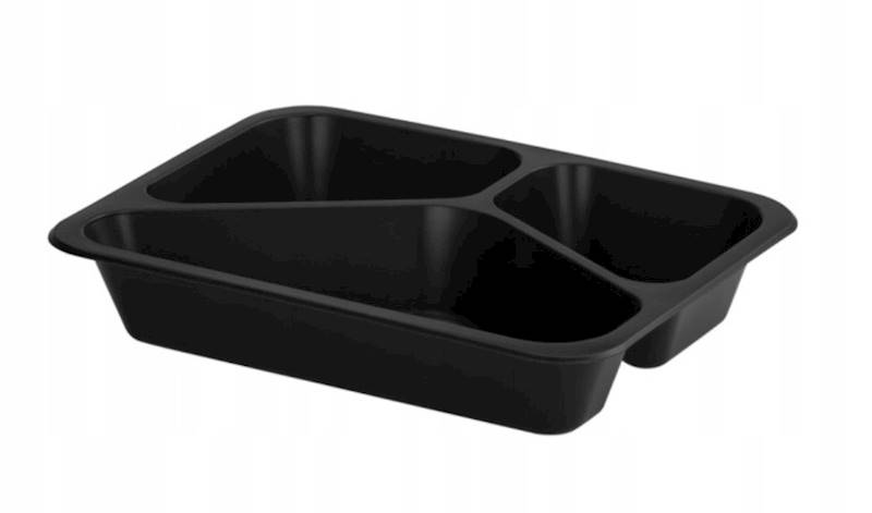 POJEMNIK 3-dziel. CZARNY op.80szt 227x178x50