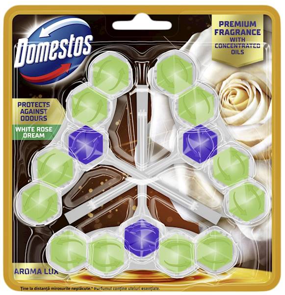 DOMESTOS AROMA LUX zawieszka kulki - 3x55g ROSE 