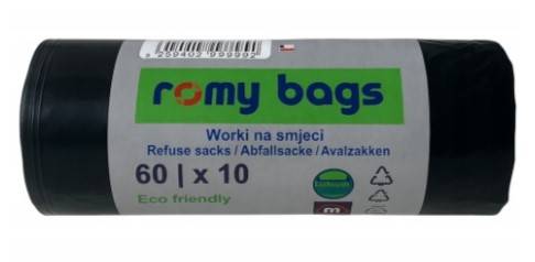WORKI 60L  10szt  LDPE czarne Romy Bags /50/