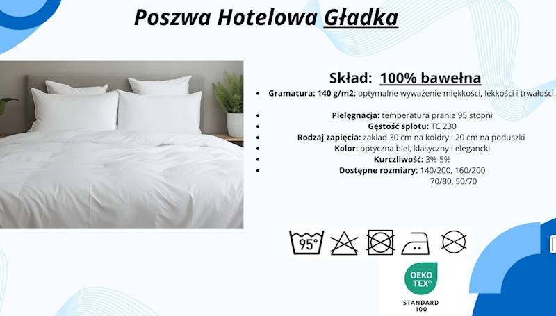 Poszewka na poduszkę 50x60  100% bawełna