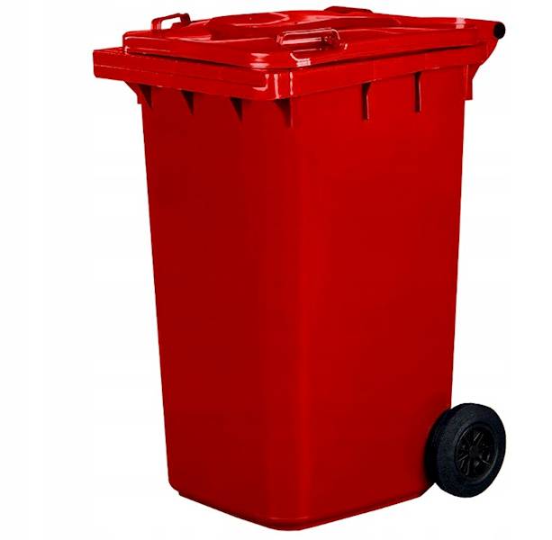 KOSZ POJEMNIK NA ODPADY 120L CZERWONY