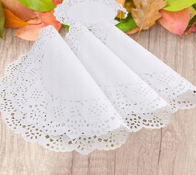 SERWETKI pod ciasto 20cm okrągłe - 100szt BIAŁE 
