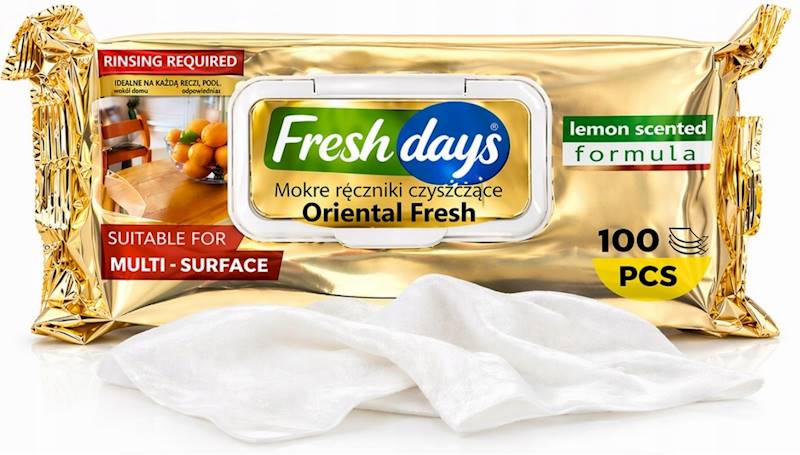 Fresh Days LEMON mokre ściereczki 100szt UNIWER/6/