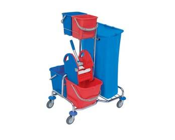 WÓZEK SERWISOWY, 2 WIADRA 20 L, PRASA,WOREK 120L