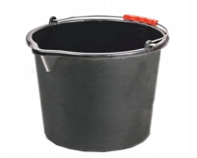 WIADRO 16L BUDOWLANE z wypływką czarne 3288