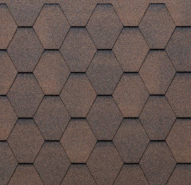GONT ECOROOF HEXAGONAL SHADED BROWN-239 gr.3,0mm (2,30m2/op.)