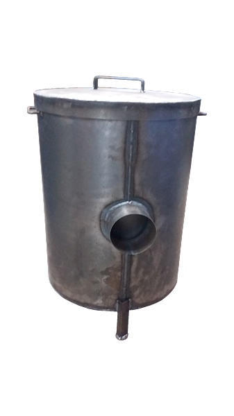 Piec do palenia trocin - trociniak mały z blachy ≠ 1.5mm ( Ø 470mm x 600mm )