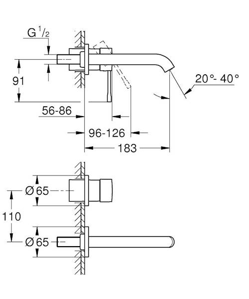 Grohe bateria umywalkowa 2-otworowa podtynkowa rozmiar M,  kolor: cool sunrise  