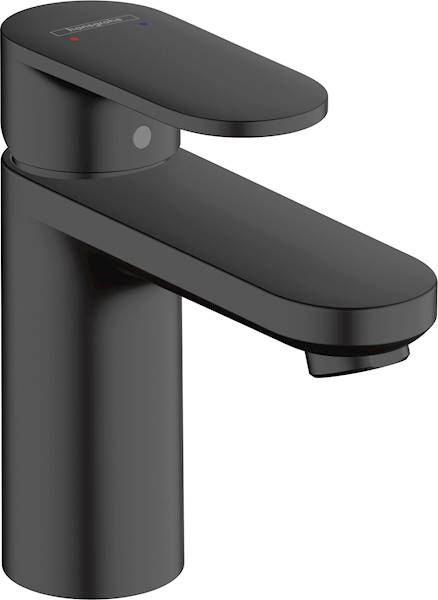 Vernis Blend 100 bateria umywalkowa stojąca 1-uchwytowa 1-otworowa z zestawem odpływowym zasięg wylewki: 108 mm wysokość 143 mm czarna matowa