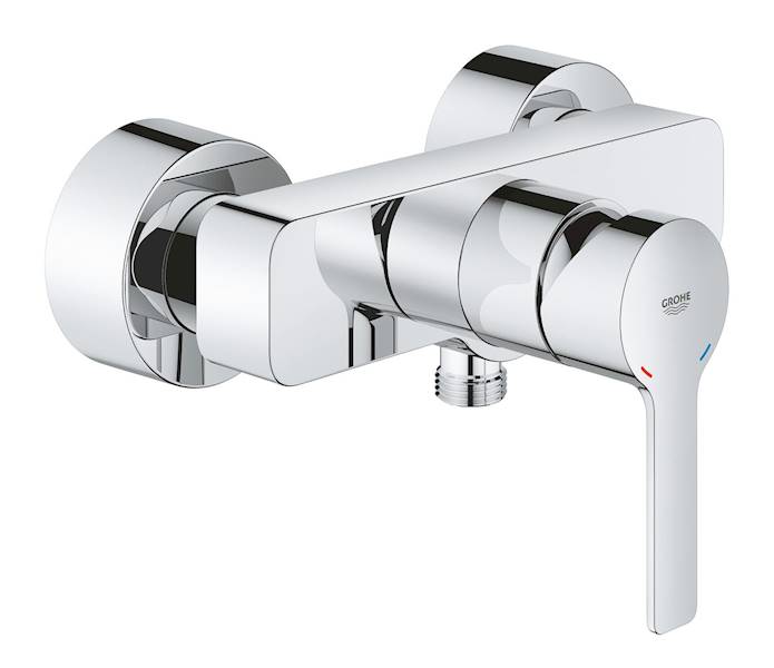 Grohe Lineare bateria prysznicowa ścienna 1-uchwytowa 2-otworowa mosiężna chrom SilkMove głowica ceramiczna 35 mm, Long-Life Shine