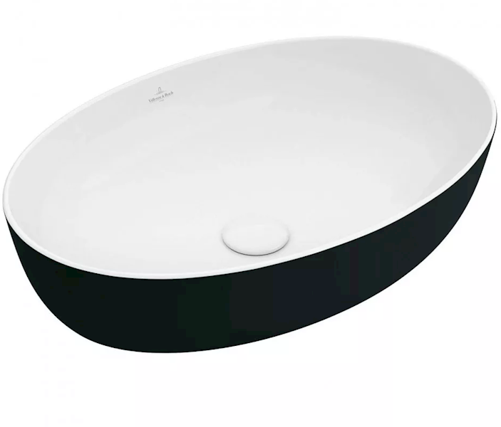 Villeroy&Boch Artis umywalka ceramiczna nablatowa bez otworu bez przelewu 610 x 410 x 125 mm coal black
