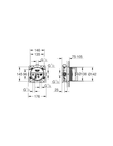 Element podtynkowy uniwersalny GROHE Rapido SmartBox 