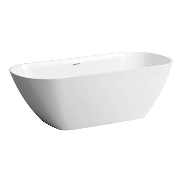 Laufen Wanna wolnostojąca LUA, 1700 x 750 x 540 mm wykonana z materiału kompozytowego MARBOND, zintegrowany przelew, korek klik-klak chrom w komplecie
