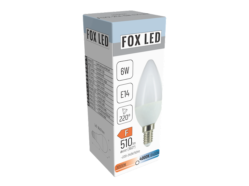FOX ŻARÓWKA LED CANDLE 6W E14 230V NEUTRALNA