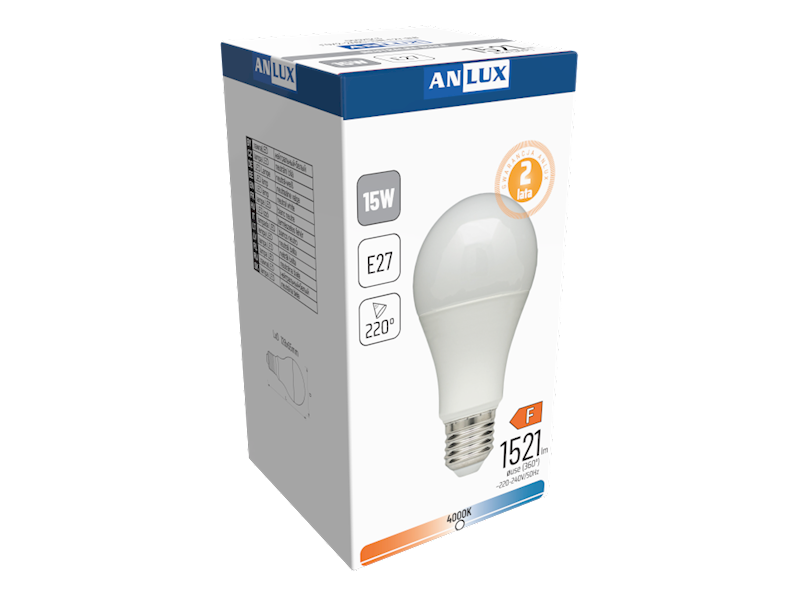 FOX ŻARÓWKA LED BULB A60 15W E27 230V NEUTRALNA