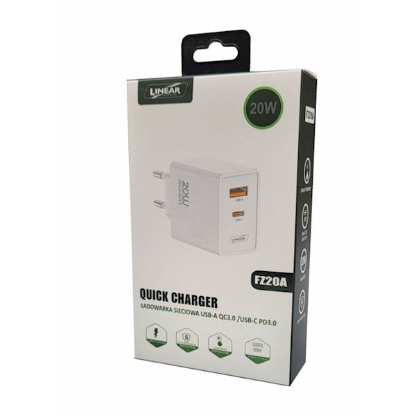 FZ 20A ŁADOWARKA SIECIOWA LINEAR 20W USB-C+A