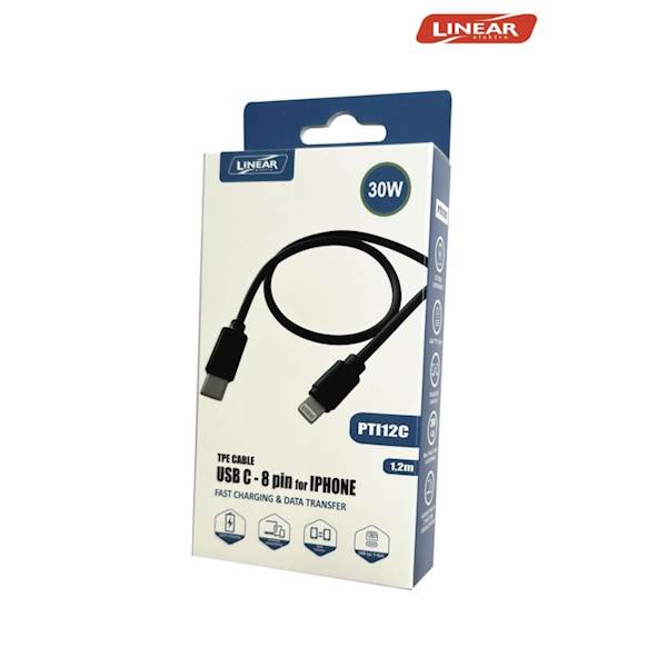 KABEL GSM PTI12C USB C-LIGHTINING 30W/3A TPE 1.2 m