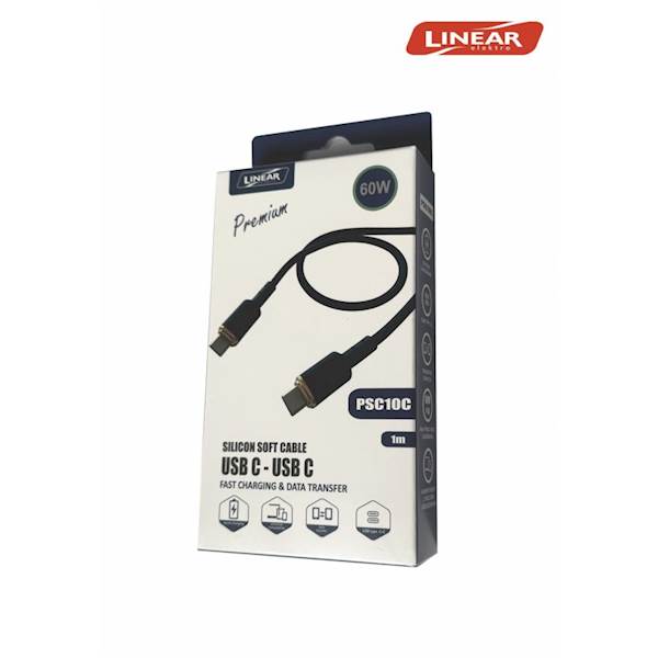 KABEL GSM PSC10C USB C-USB C 1m 60W/3A Sil.czarny