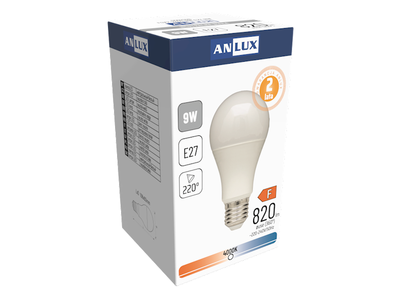 FOX ŻARÓWKA LED BULB A60 9W E27 230V NEUTRALNA