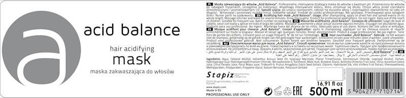 STAPiZ maska do włosów Acid Balance 500ml