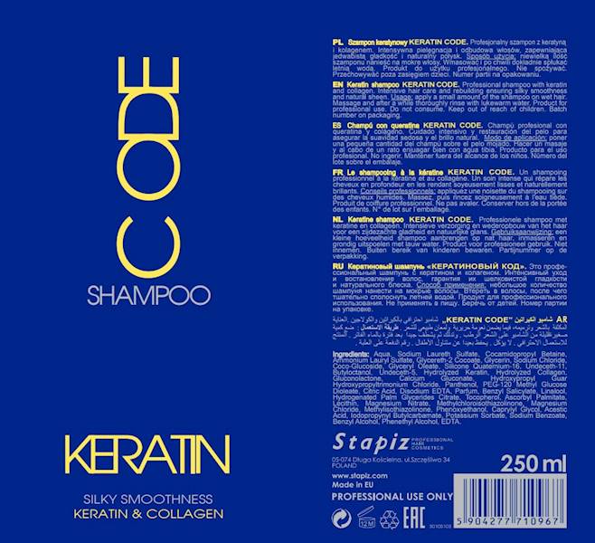 STAPiZ Szampon Keratin Code 250