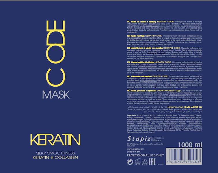 STAPiZ Maska Keratin CODE 1000ml