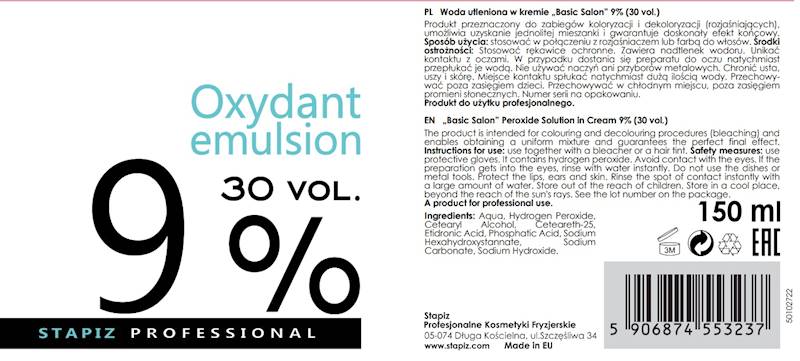 Stapiz woda utleniona 9% 150 ml