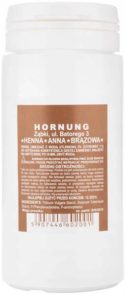 HENNA ANNA Proszkowa do brwi BRĄZ 50g