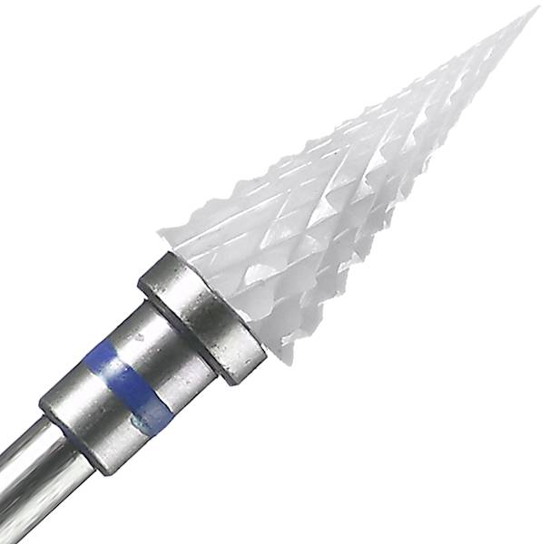 Frez ceramiczny stożek biały SPICZASTYz niebieskim