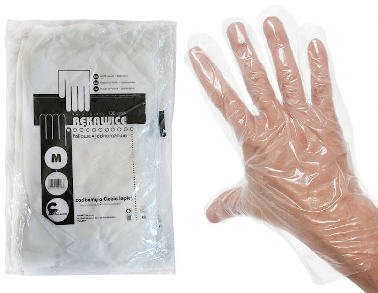 Rękawice foliowe M (100szt)