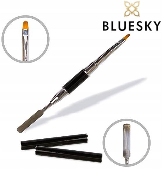 Bluesky pędzelek ze szpatułką do gum gel czarny