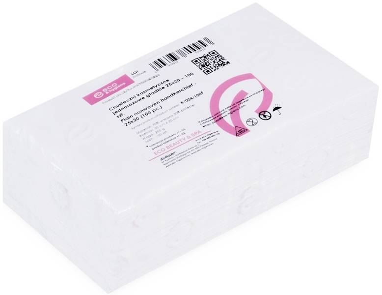 Chusteczki GŁADKIE kosm. 25x20 100szt