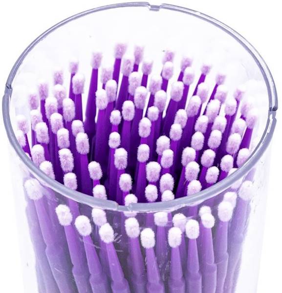 APLIKATORY mikroszczoteczki FIOLETOWE 100szt