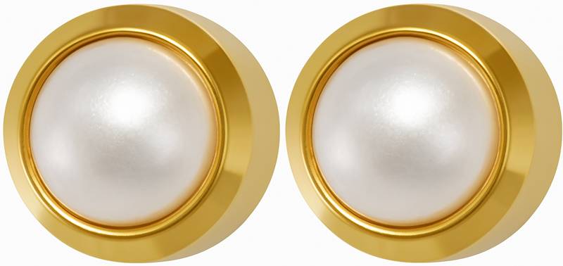 STUDEX kolczyk złoty PERŁA BIAŁA W OPRAWIE