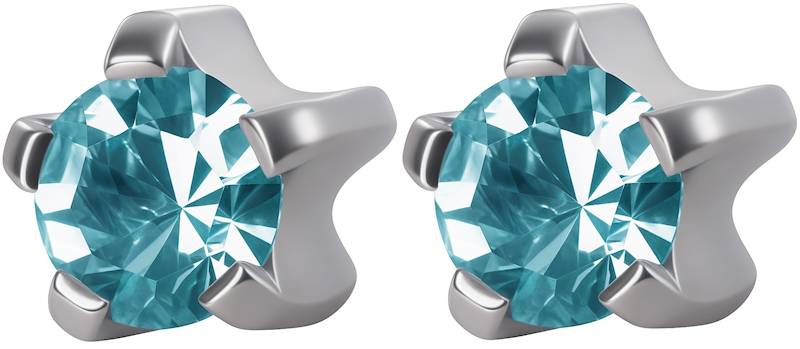 STUDEX kolczyk srebrny AKWAMARYN W PAZURKACH