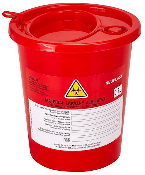 Pojemnik na odpady medyczne 0,7L
