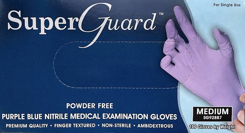 Rękawice SuperGuard Nitryl Purple Blue 100szt M