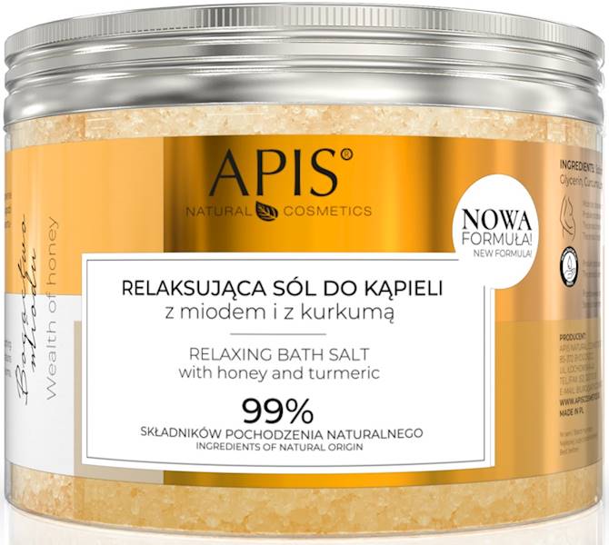 Apis Relaksująca sól z miodem i kurkumą 650g