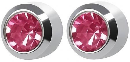 STUDEX kolczyk srebrny CYRKON RÓŻOWY W OPRAWIE