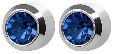 STUDEX kolczyk srebrny SZAFIR W OPRAWIE