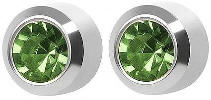 STUDEX kolczyk srebrny PERIDOT W OPRAWIE