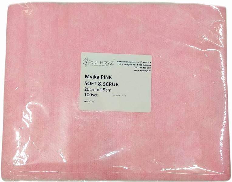 Chusteczki SOFT& SCRUB 20x25 różowe 100szt