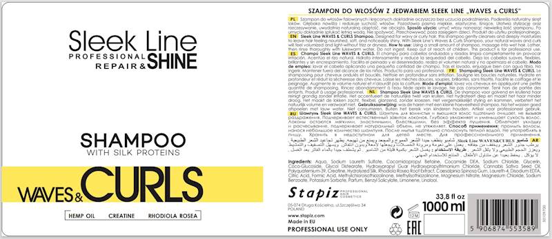 Stapiz Szampon SLEEK LINE Waves & Curls 1000ml