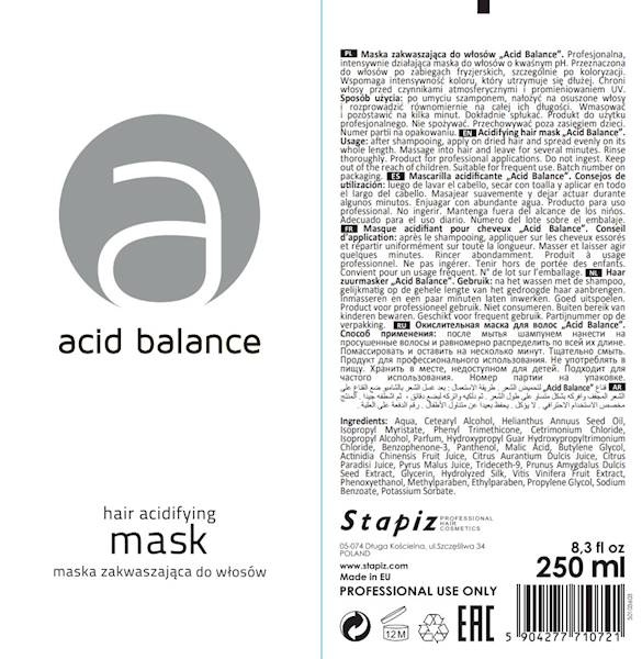 STAPiZ Maska do włosów "Acid Balance" 250ml