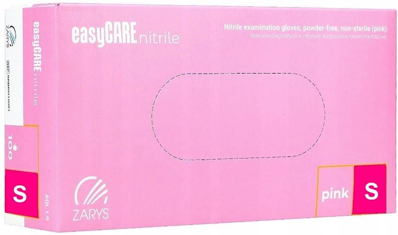 Zarys rękawice diagnostyczne nitrylowe różowe S100