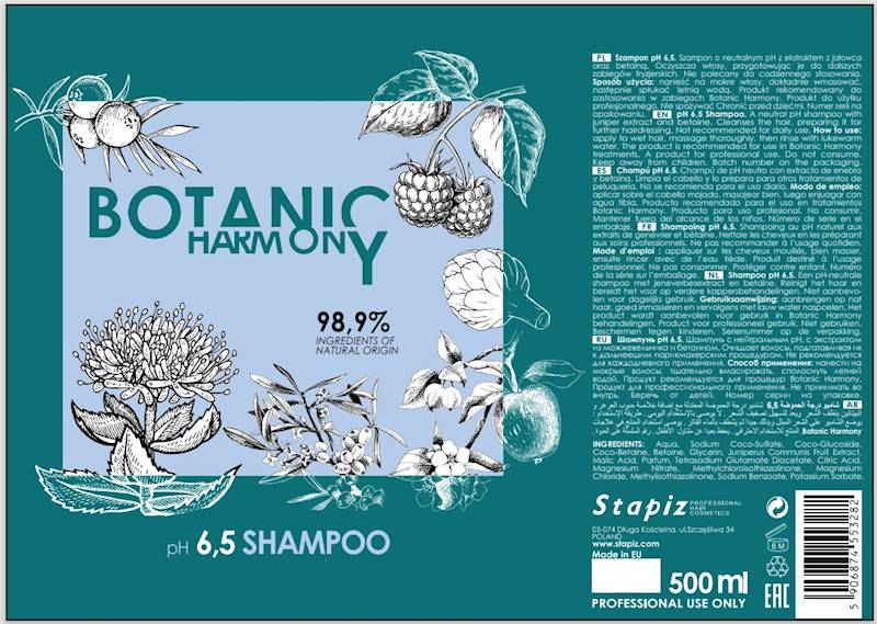 STAPiZ Botanic Szampon Harmony ph 6,5 500ml  
