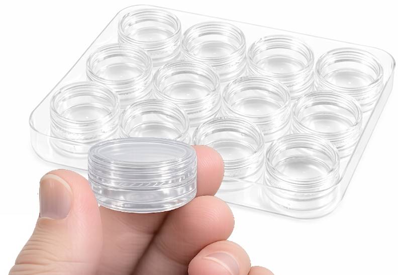 Pojemnik pudełko na ozdoby 3ml 12szt