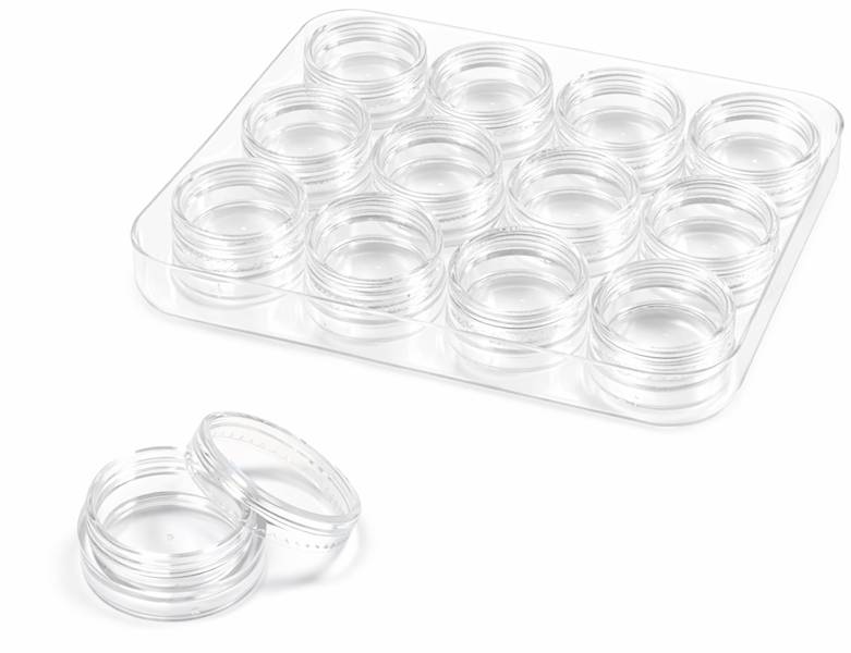 Pojemnik pudełko na ozdoby 3ml 12szt